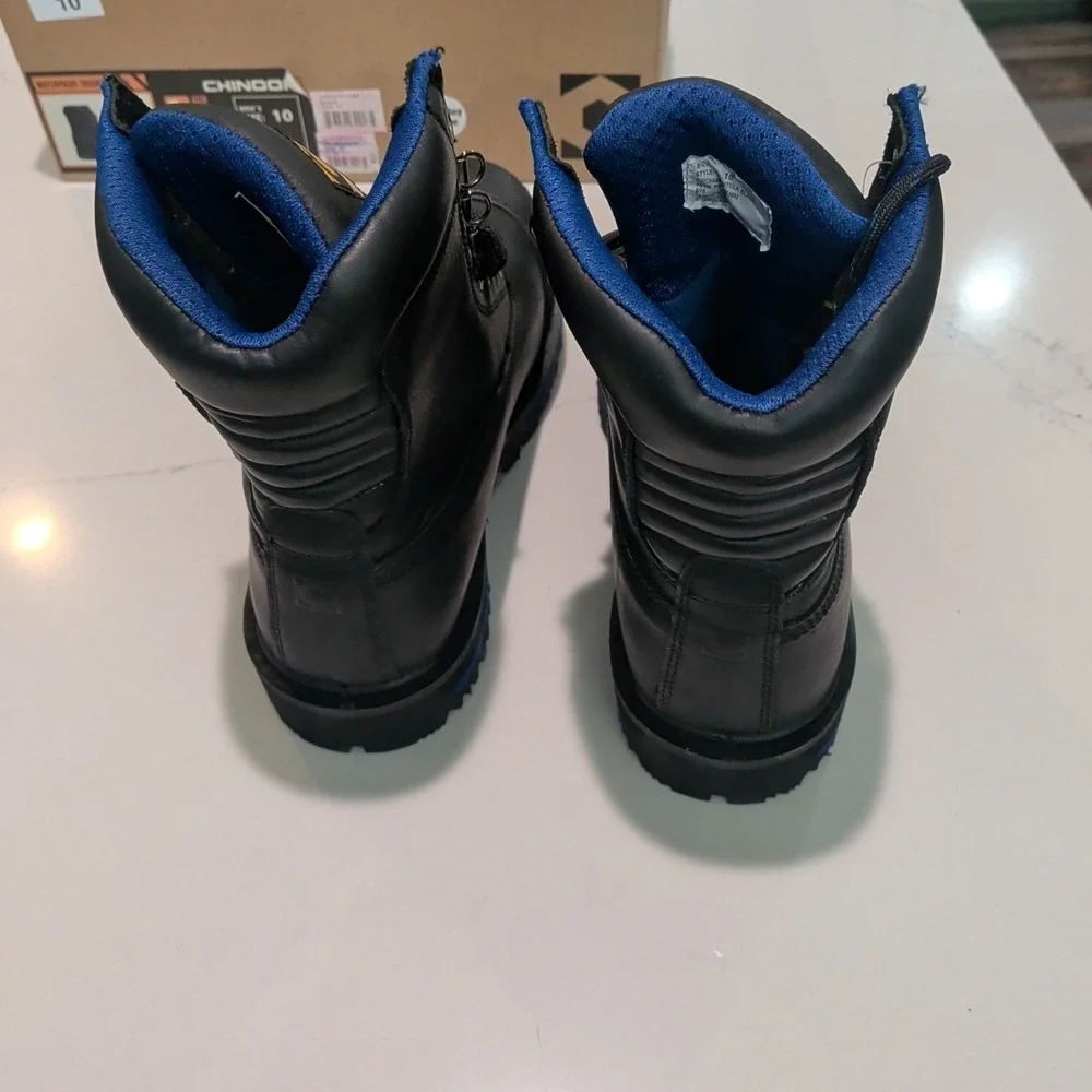 Chinook Tarantula Boots Mens 10 Leather Black Steel Toe Slip Resistant